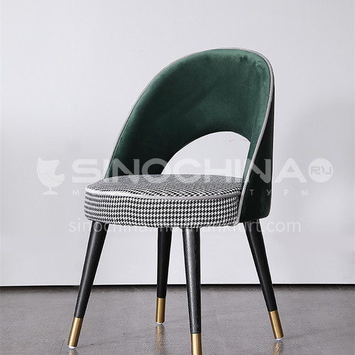 HT-816 Postmodern Light Luxury Dining Chair Home Nordic Solid Wood Back Chair Sales Office Negotiation Chair Cafe Lounge Chair